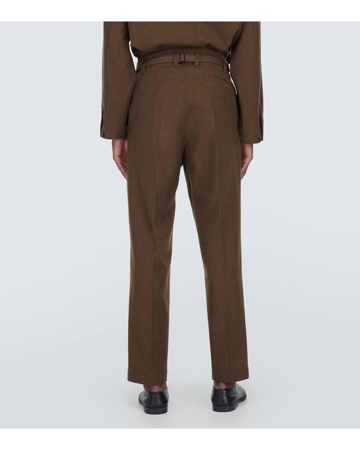Pantalones chinos Maxi de lana y algodon Lemaire de hombre de color Brown