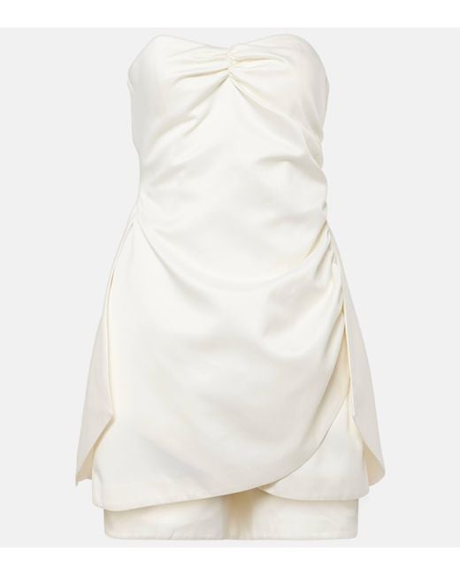 ROTATE BIRGER CHRISTENSEN White Bridal Strapless Minidress