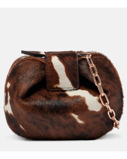 Gabriela Hearst Brown Demi Small Calf Hair Clutch