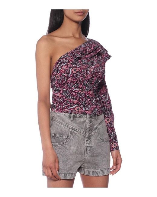 Isabel Marant Purple Rafiki Stretch-Silk Top