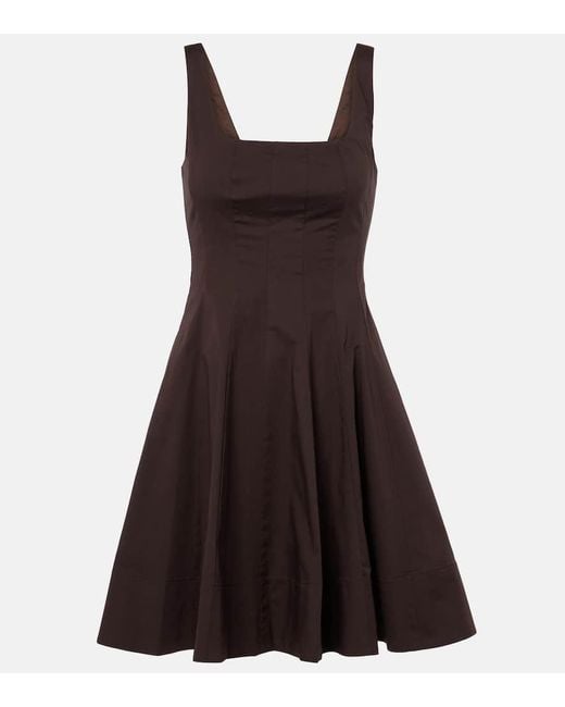 Staud Brown Wells Cotton Minidress