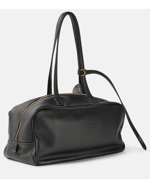 Balenciaga Black Carrie Medium Leather Bowling Bag