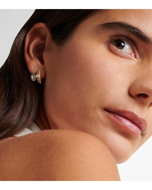 SHAY White 18Kt Huggie Earrings With Diamonds