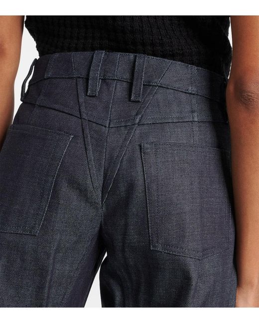 Jeans tapered cropped de tiro medio Jil Sander de color Blue