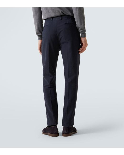 Slowear Blue Cotton Chinos for men