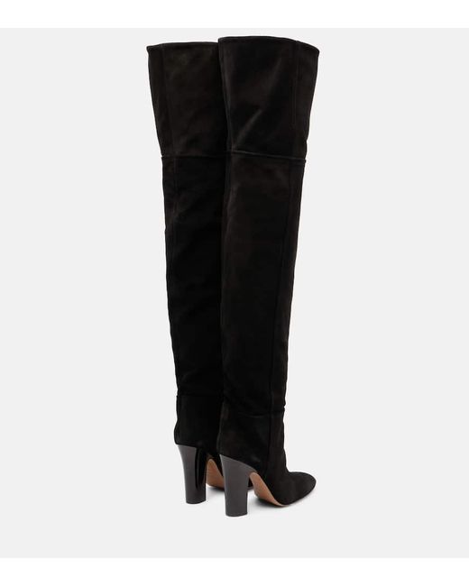 Paris Texas Black Lavinia Suede Over-The-Knee Boots
