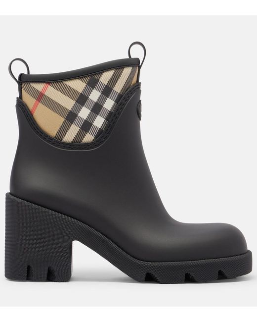 Burberry Black Check Rainboots