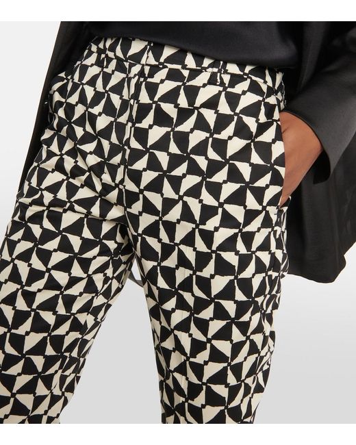 Max Mara Black Nereo Printed Cropped Pants