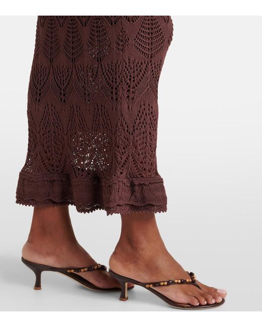 Staud Purple Roan Open-Knit Midi Dress