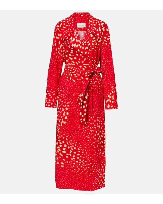Dries Van Noten Red Printed Coat