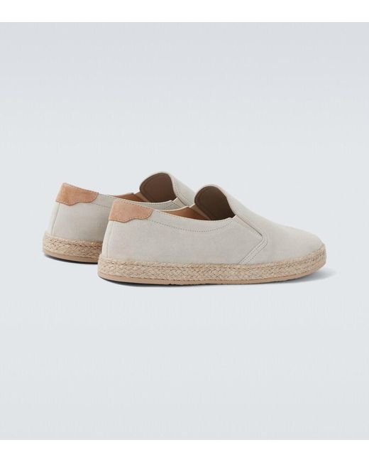 Brunello Cucinelli White Suede Espadrilles for men