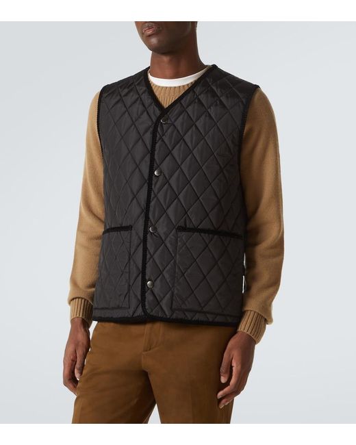 Burberry Black Quilted Vest for men