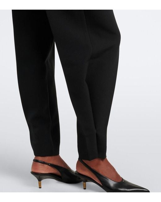 Frankie Shop Black Doyer Pleated Wide-Leg Pants