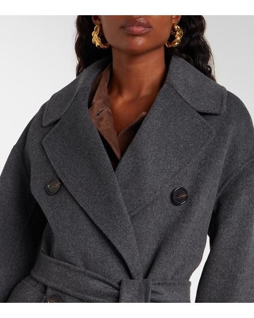 Max Mara Black Ornella Belted Virgin Wool Coat