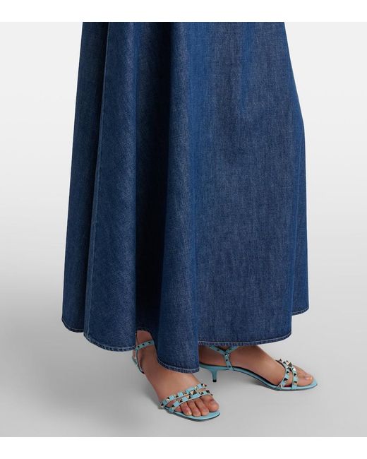 Valentino Blue Chambray Midi Skirt