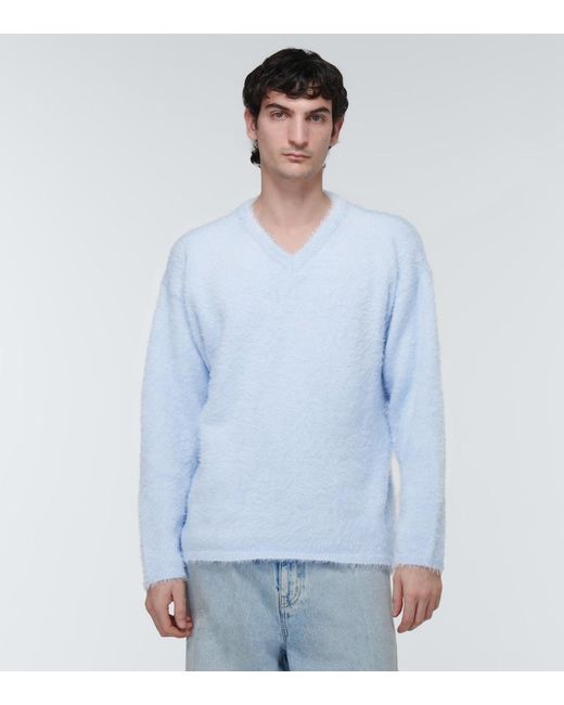 ERL Blue Brushed Sweater for men