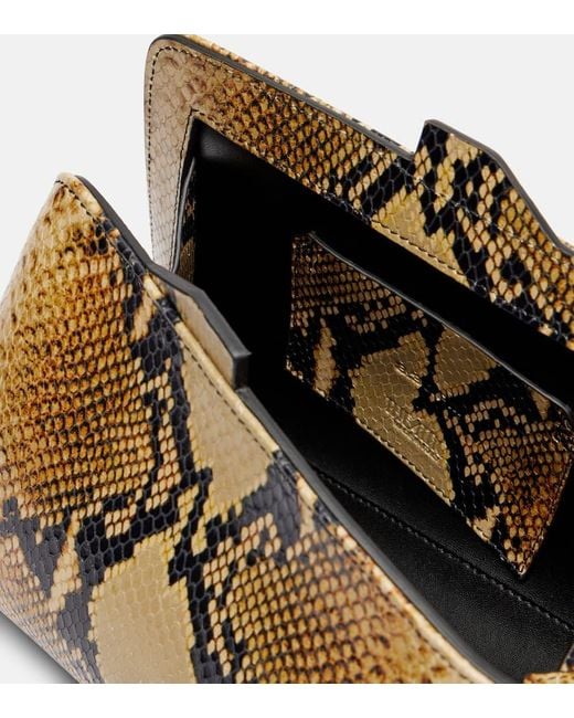 The Attico Natural 8.30 Pm Snake-Effect Leather Clutch