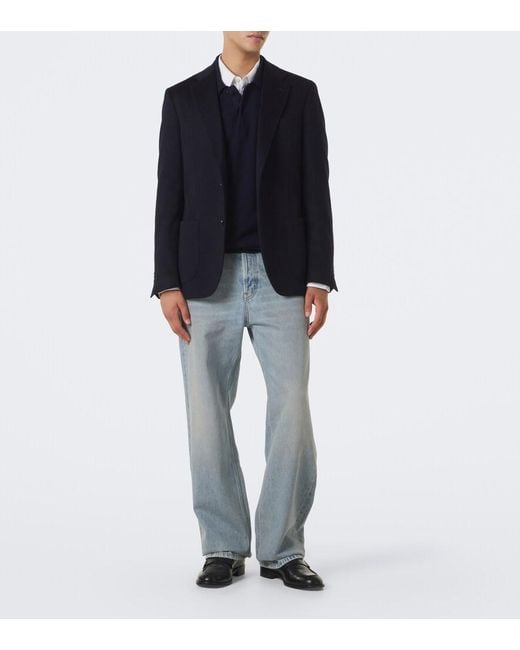 Lardini Blue Cashmere Blazer for men