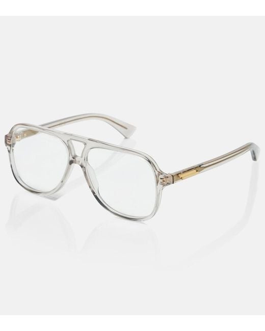 Bottega Veneta Gray Slim Ribbon Aviator Glasses