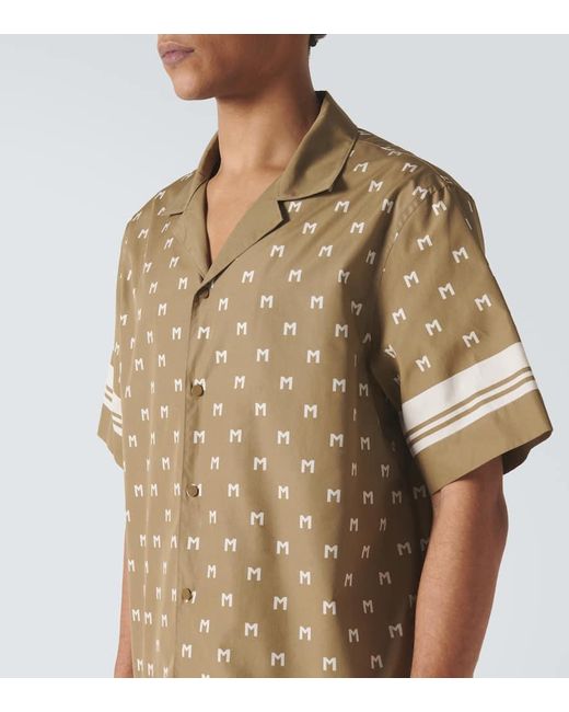 Camicia bowling Monogram in cotone di Moncler in Natural da Uomo