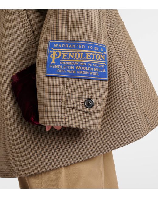 Maison Margiela Green X Pendleton Cotton, Mohair, And Wool Coat