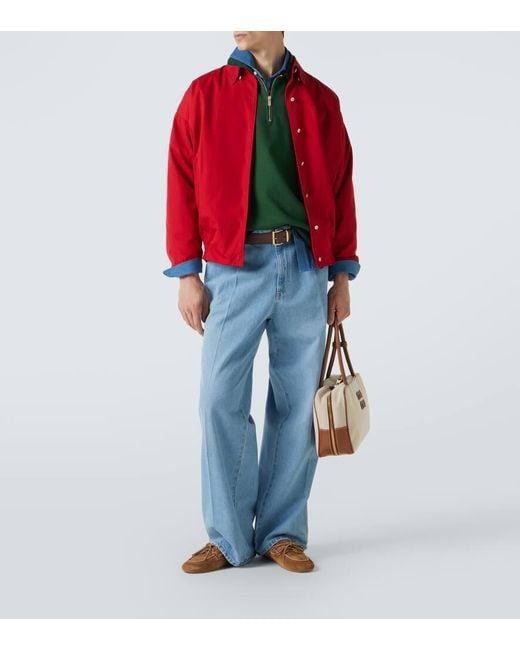 Chaqueta De Popelin De Algodon Miu Miu de hombre de color Red