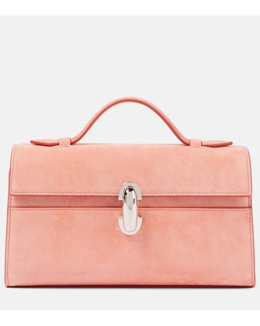 SAVETTE Pink Symmetry Suede Tote Bag