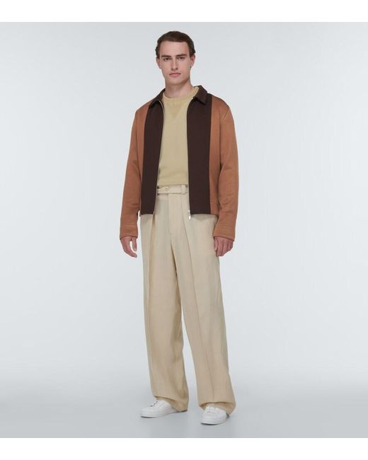 Jil Sander Brown Colorblocked Jacket for men