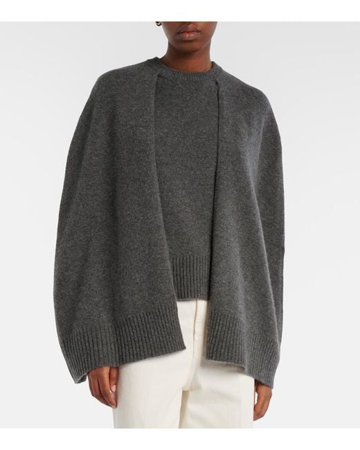 Totême  Gray Cashmere Poncho
