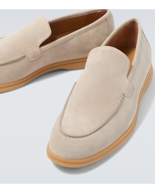 Eleventy White Suede Loafers for men