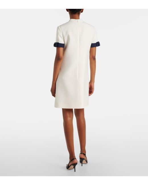 Valentino Natural Crepe Couture Bow-Detail Minidress