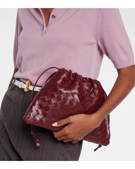 Bottega Veneta Red Dustbag Medium Leather Clutch