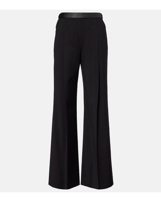 Loewe Black Wool Wide-Leg Pants