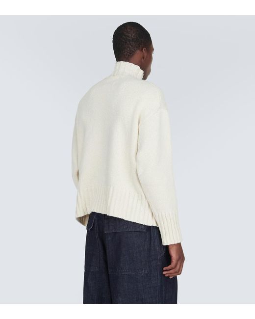 Jil Sander Pullover Aus Wolle Und Seide in White für Herren