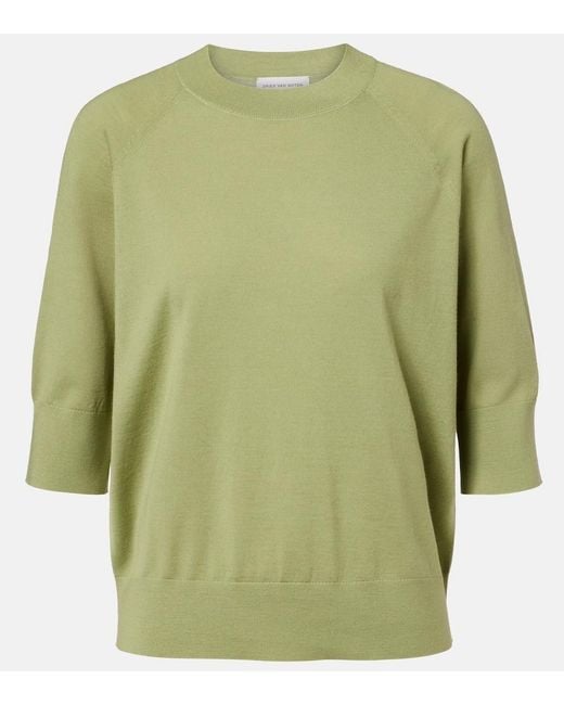 Dries Van Noten Green Wool Sweater
