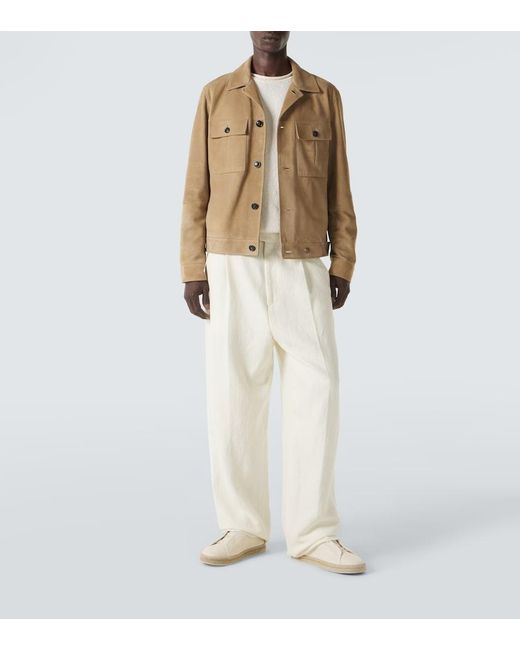 Zegna Brown Suede Jacket for men
