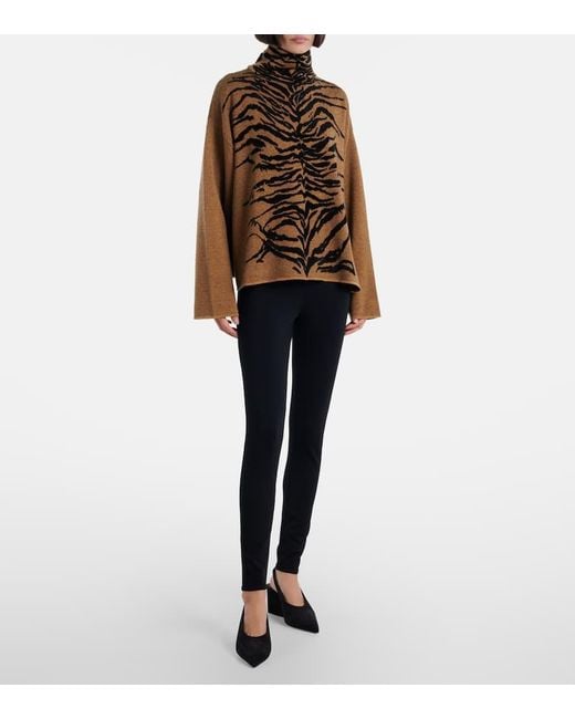 Alaïa Brown Jacquard Turtleneck Sweater