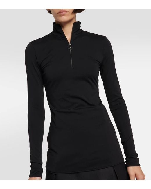 Pull A Col Roule A Ornements Prada en coloris Black