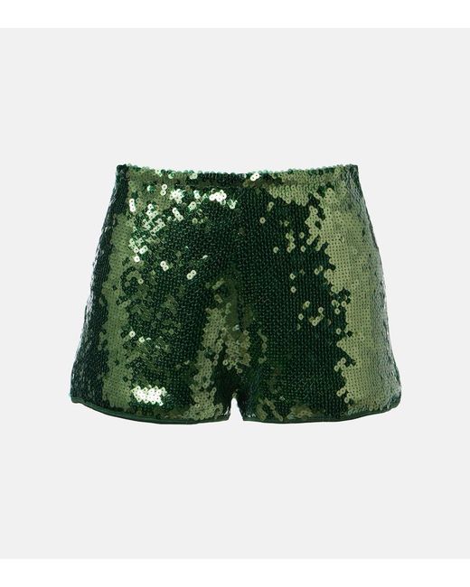 Oseree Green Marilyn Embellished Shorts