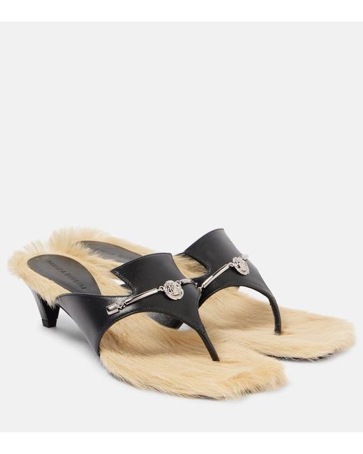 Sandalias De Piel Con Borrego Magda Butrym de color Black