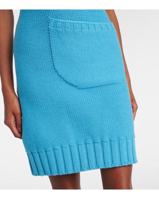 J.W. Anderson Blue Knitted Cotton And Wool Minidress
