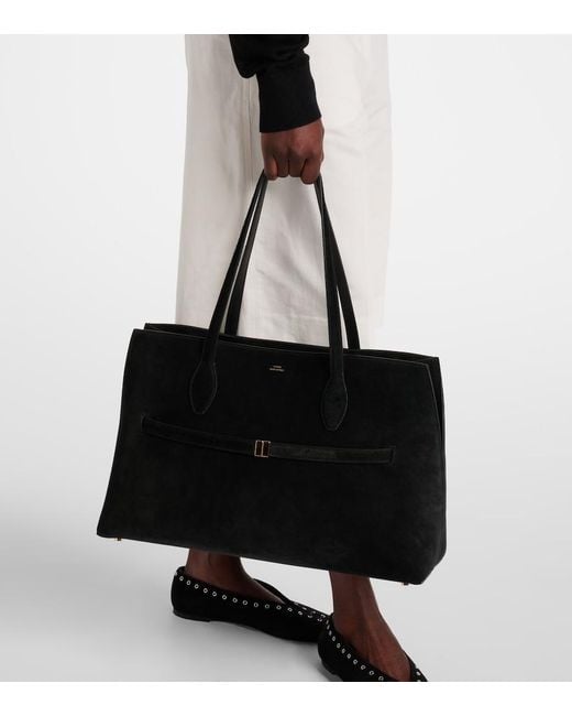 Totême  Black Large Suede Tote Bag