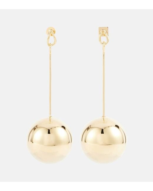 Jacquemus Natural Les Grandes Boucles Nodo Drop Earrings