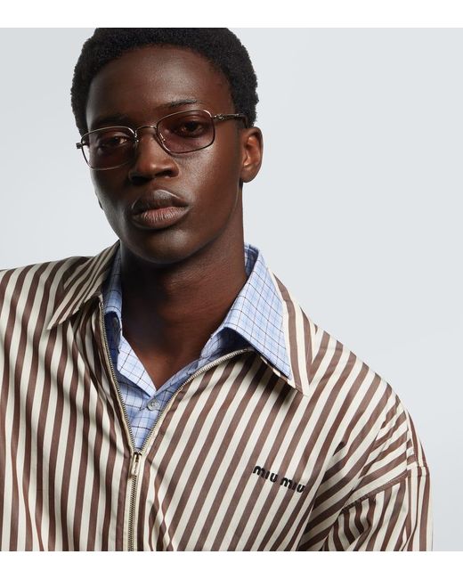 Miu Miu Eckige Sonnenbrille in Pink für Herren