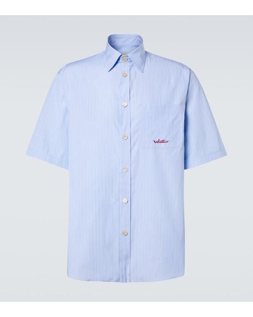 Valentino Blue Striped Cotton Shirt for men