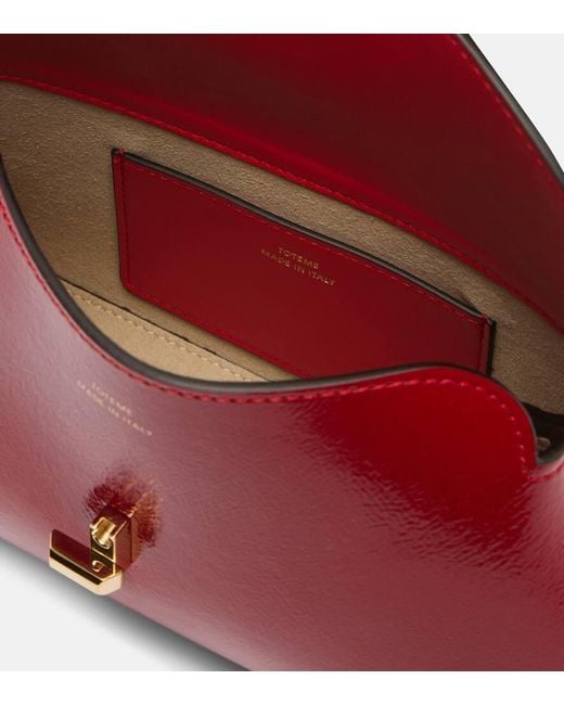 Clutch T-Lock Mini De Charol Totême  de color Red