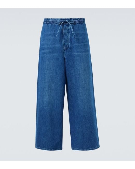Loewe Blue Paula's Ibiza Cropped Wide-Leg Jeans for men