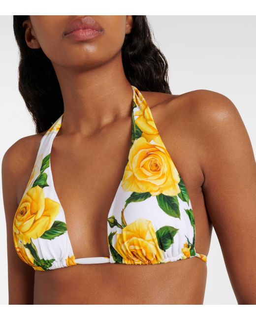 Dolce & Gabbana Yellow Floral Bikini