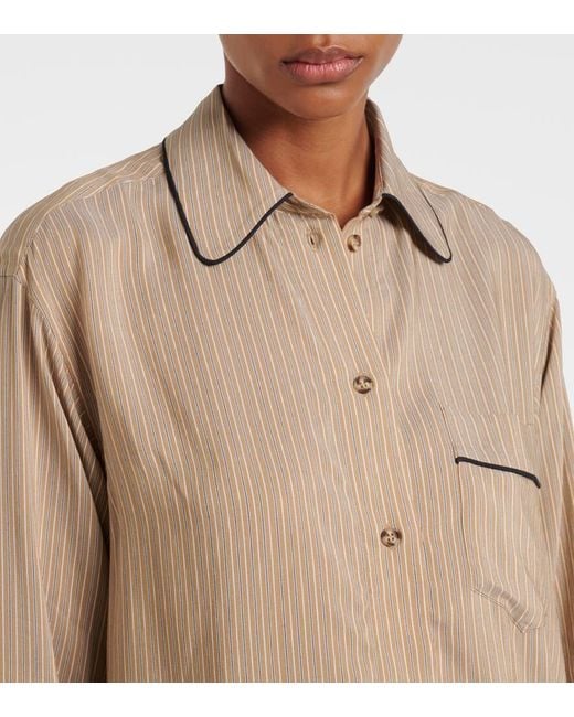 Victoria Beckham Natural Striped Pajama Shirt
