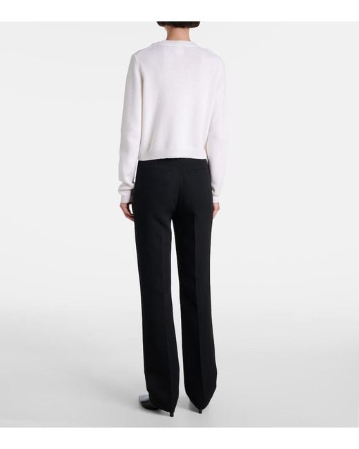 Jardin Des Orangers White Wool And Cashmere Cardigan